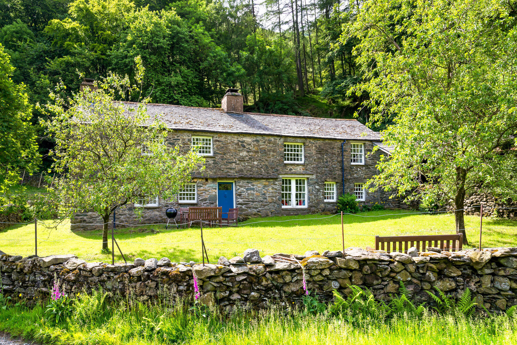 Lake District cottages from Matson Ground.Elm How, Ullswater