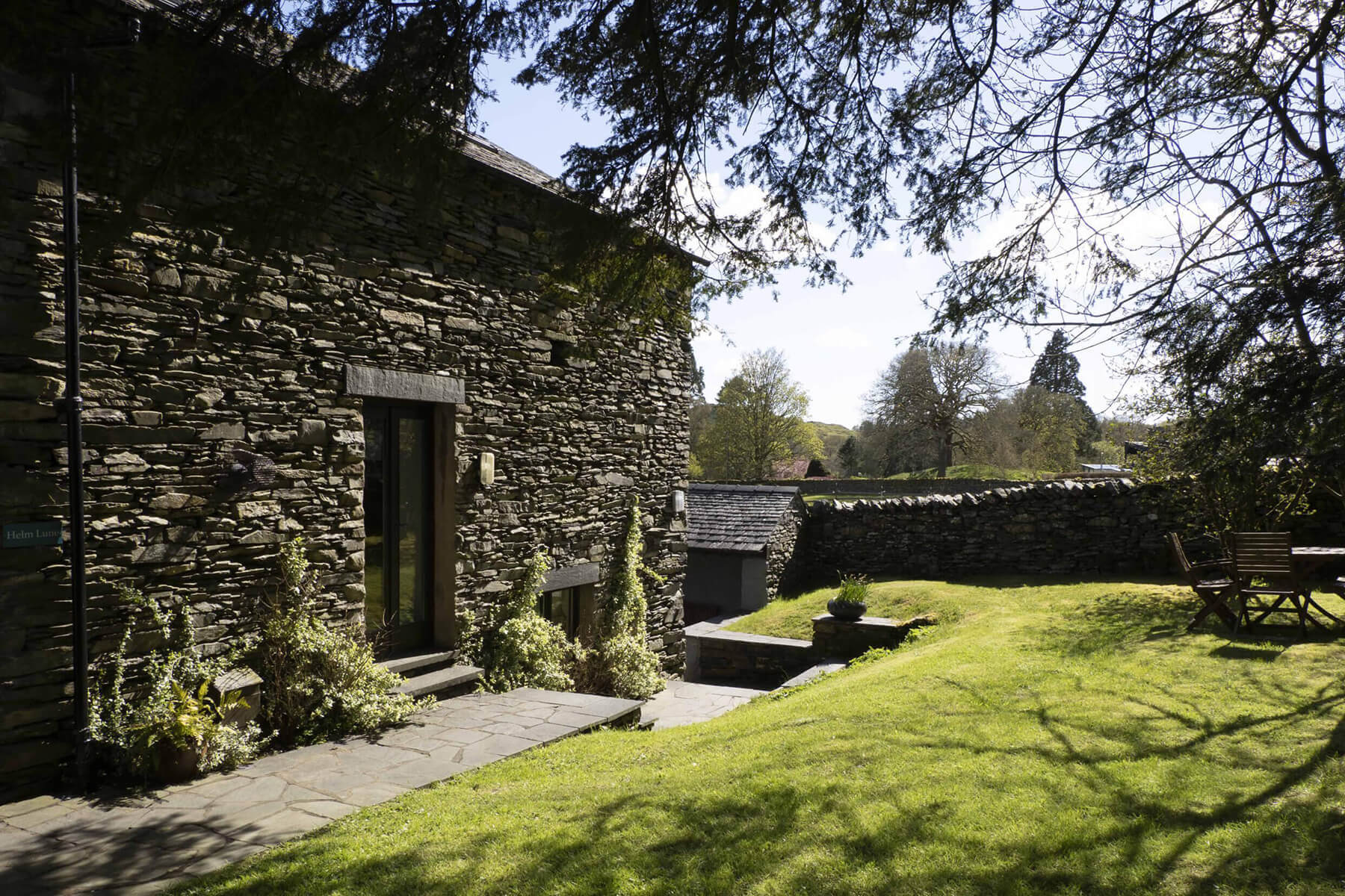 Lake District cottages from Matson Ground.Helm Lune, Windermere